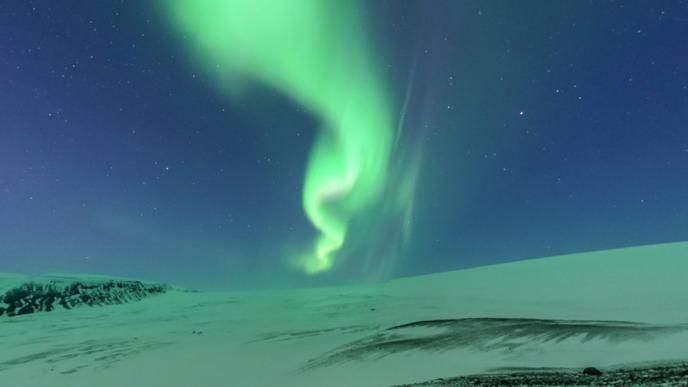 vr perspective of aurora borealis