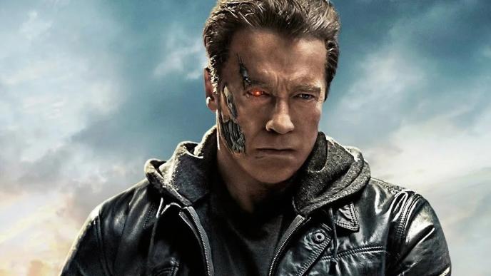 close up of actor arnold schwarzenegger as cyborg assassin the terminator