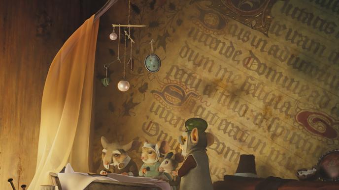 despereaux's family gathered around a cot