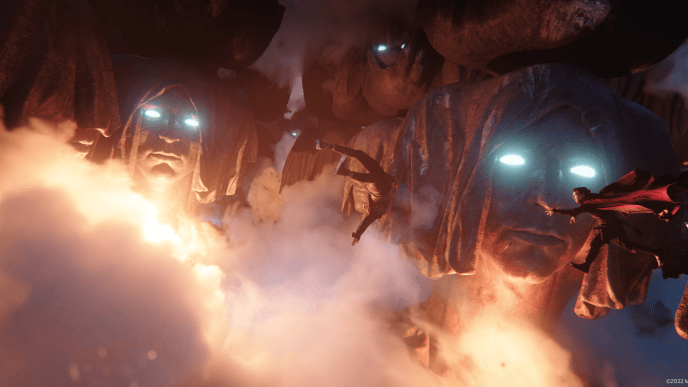 Actors Xochitl Gomez and Benedict Cumberbatch tumble through multiverse portal