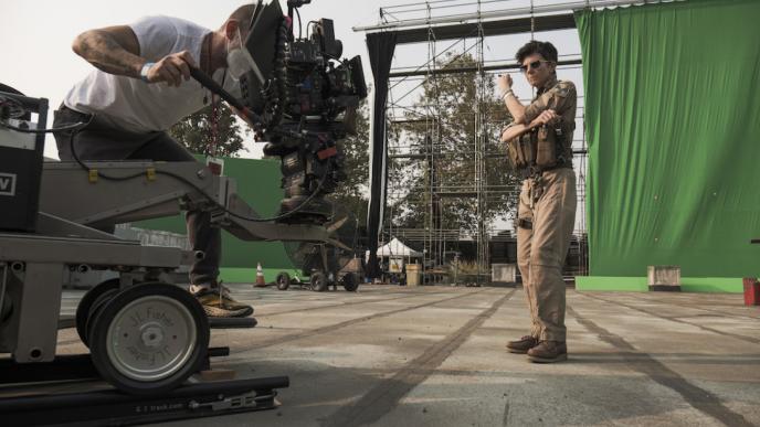 Tig Notaro on set on Army of the Dead