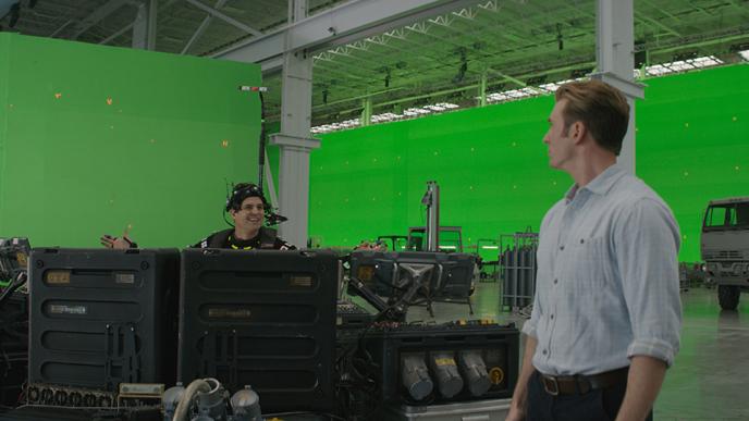 Mark Ruffalo and Chris Evans as The Hulk and Captain America in Avengers: Endgame