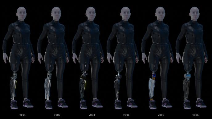 Concept Art for Stevie's prosthetic leg