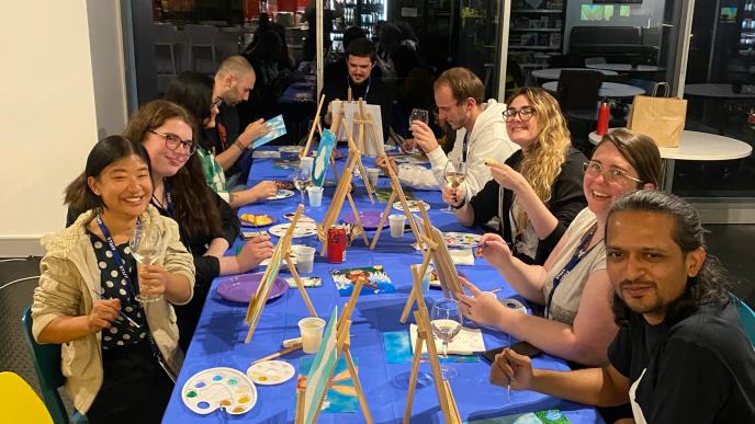 Melbourne colleagues enjoy a painting social