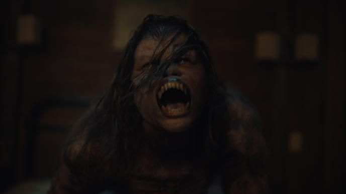 A woman transforming into a werewolf in Netflix's sixth season of Black Mirror