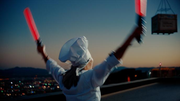 Chef holding lights