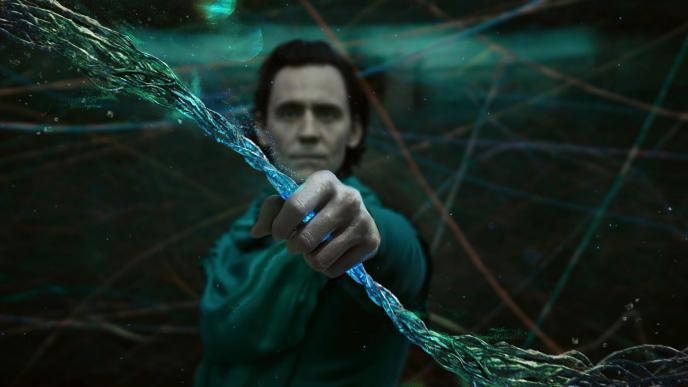 Concept art showing Loki grabbing a strand of time