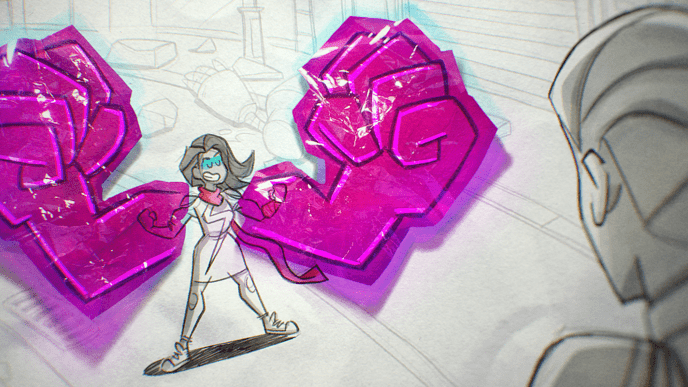 Kamala Khan large pink gloves
