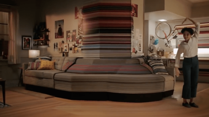 FKA Twigs dancing in a living room