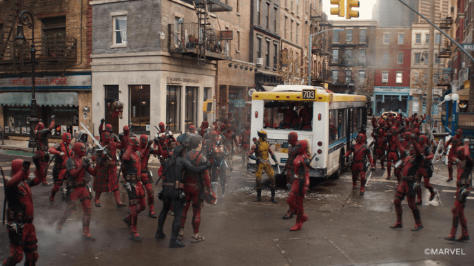 Deadpool, Wolverine & Deadpoolcorps in the cityscape - Final