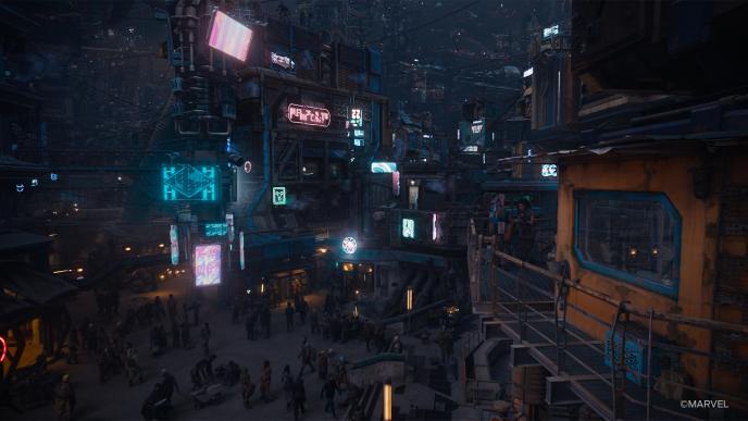 A final shot from Guardians of the Galaxy Vol 3 showcasing the CGI Knowhere environment