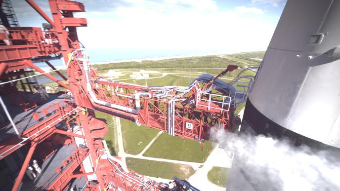 A final shot from Fly Me to the Moon of the Saturn V Rocket