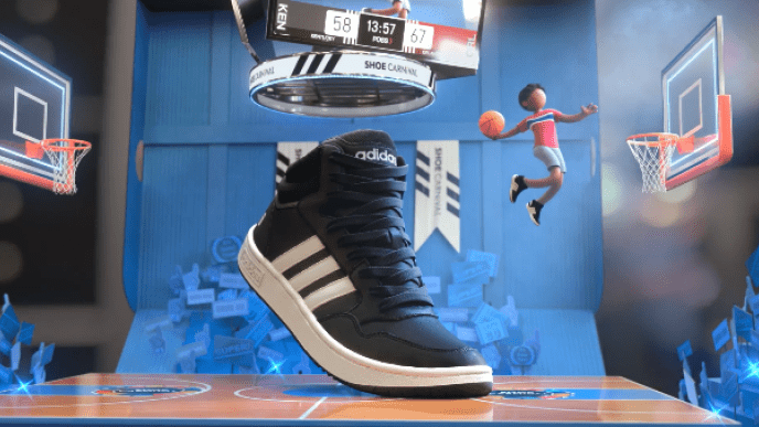 An adidas high top sneaker