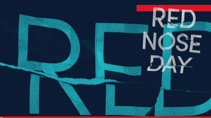 The words 'Red Nose Day' on a navy blue background
