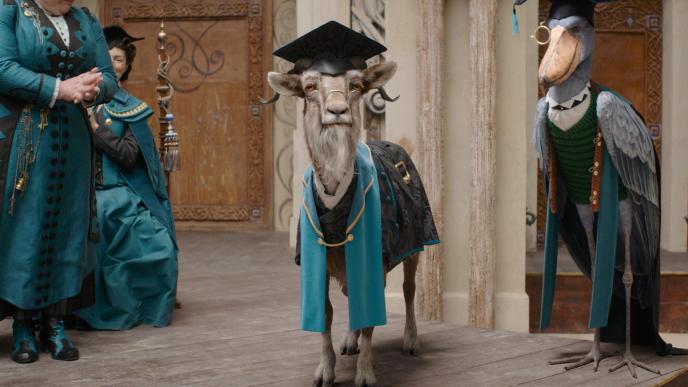 Doctor Dillamond in Wicked part one, wearing academic robes