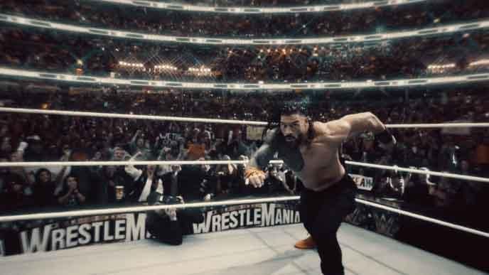 WWE star Roman Reigns in a wrestling ring