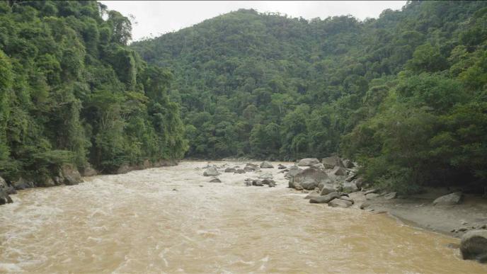Plate photography of a river in Peru