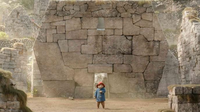 A final shot of Paddington in Peru, Paddington stands in a large stone temple