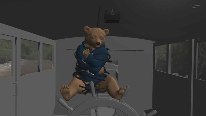 Previsualisation of Paddington on a boat in Paddington in Peru