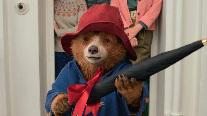 Paddington holds a CGI umbrella in Paddington in Peru