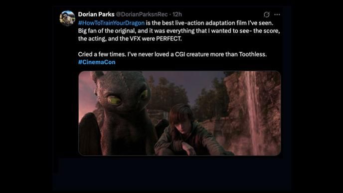 How to Train Your Dragon at Cinemacon on Twitter