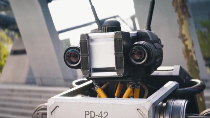 The face of a robot