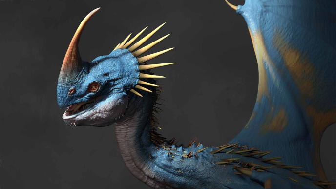 CG dragon Deadly Nadder concept art for How To Train Your Dragon