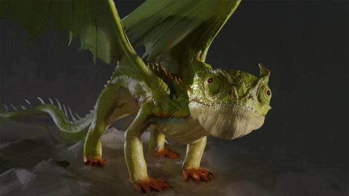 Concept art of The Terrible Terror CG dragon for How to Train Your Dragon