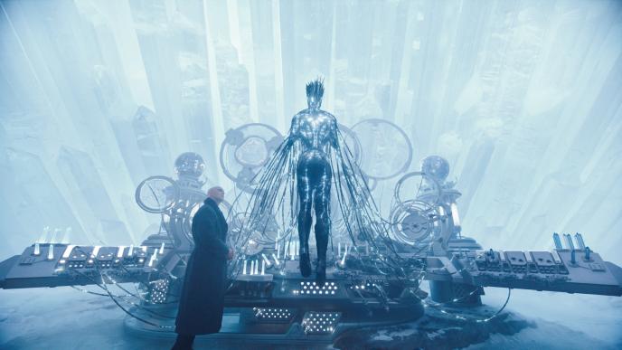CG nanites on character in Superman film