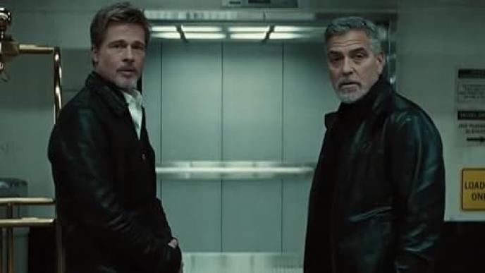George Clooney and Brad Pitt in Wolfs 