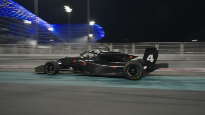 F1 car racing sequence before image 