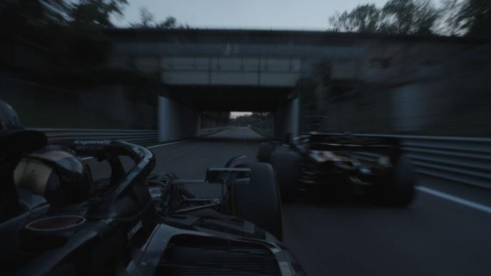 F1 car racing sequence before image 