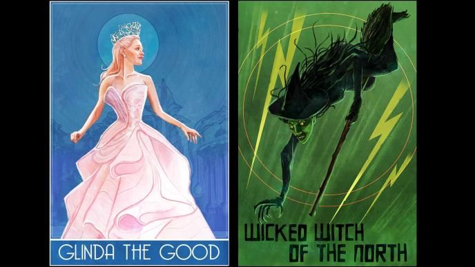 Concept art for propaganda style posters from Wicked: For Good