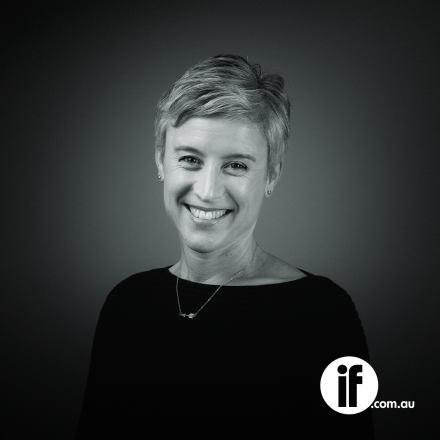 A headshot of Lara Hopkins with the IF logo in the bottom left corner.