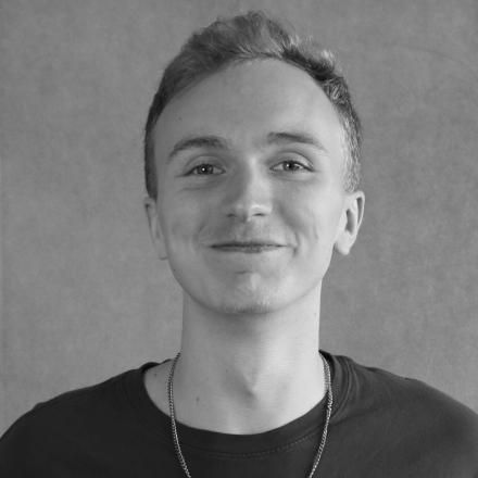 A black and white photo of Will Croke-Martin.