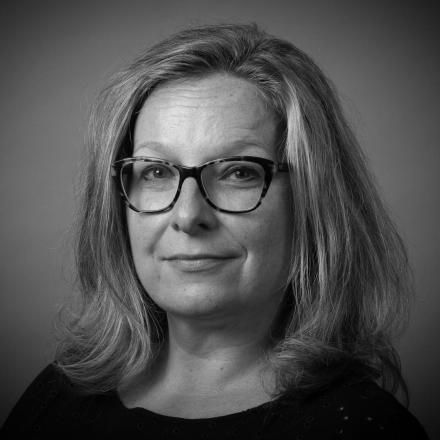 a black and white photo of Lucy Killick