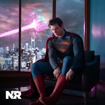 Superman film still with New Rockstars' logo bottom left