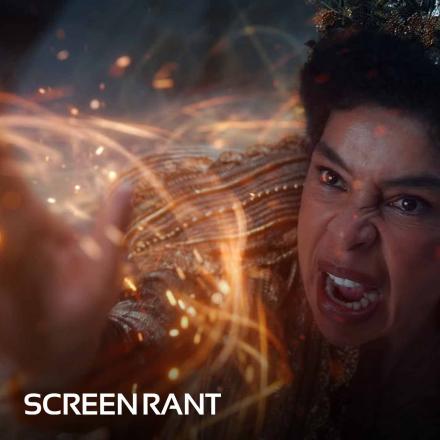Still of CG visual effects channeling in The Wheel of Time Season season 3 of the with Screenrant logo bottom left