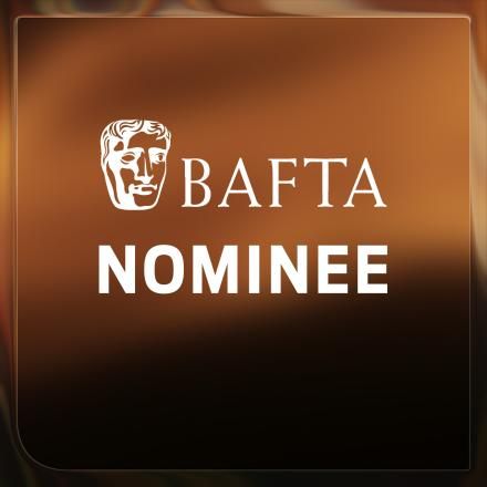A CG flame and sparks background with a white BAFTA Logo in the centre.
