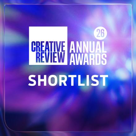 A CG background showing blue and purple lights with the Creative Review Awards logo in white in the centre.