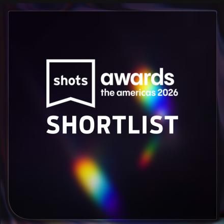 A black background with rainbow lens flares and the Shots Awards 2026 logo in the centre.