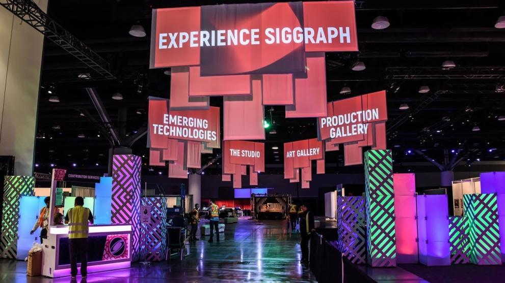 An exhibition hall at SIGGRAPH