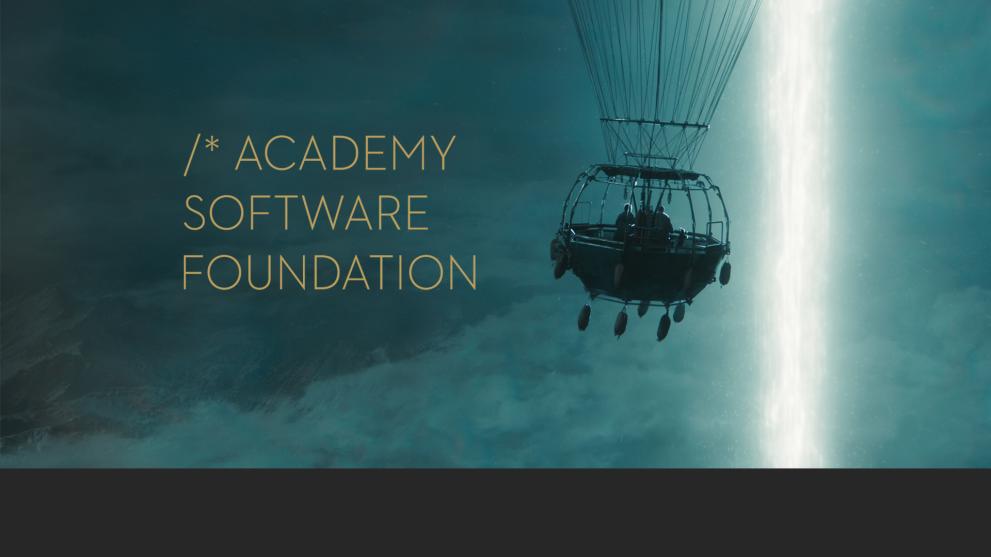 Academy Software Foundation logo overlaid on an image from His Dark Materials