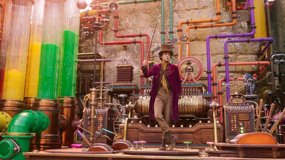 Timothee Chalamet as Willy Wonka, in his chocolate factory