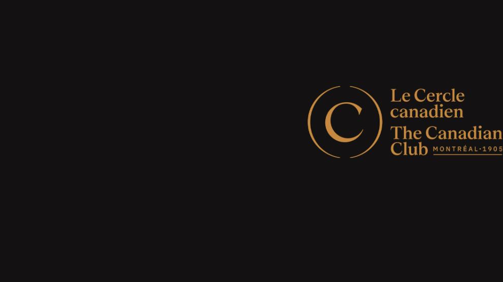 A black background with the bronze Cercle Canadien logo to the right hand side. 