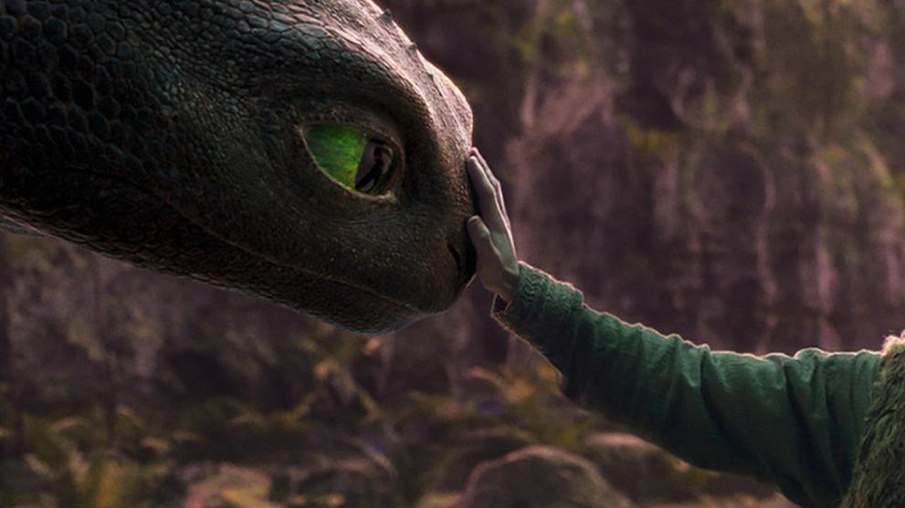 CG dragon creature in live action film