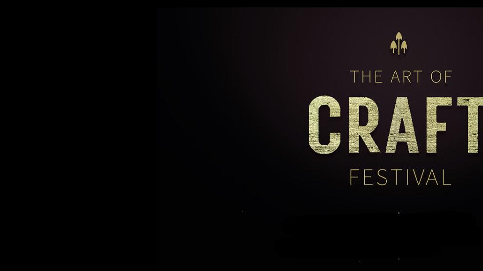 A black background with the Art of the Craft Festival logo on the right hand side.
