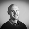 A black and white photo of Nathan McConnel